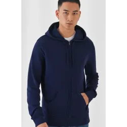 B&C | Inspire Zipped Hood_° | Moška jopica s kapuco, organski bombaž