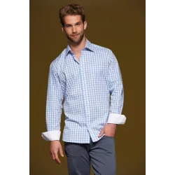 James & Nicholson | JN 617 | Poplin karirasta srajca z dolgimi rokavi