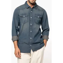 Kariban K519 Men’s Long-Sleeve Denim Shirt