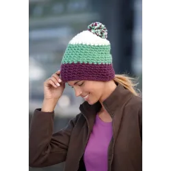 Myrtle Beach | MB 7940 | 3-colored Crocheted Beanie with Pompon
