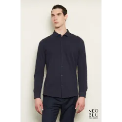 NEOBLU | Basile Men | Piqué shirt long-sleeve